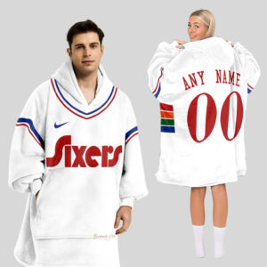 Philadelphia 76ers Blanket Hoodie Custom Name And Number