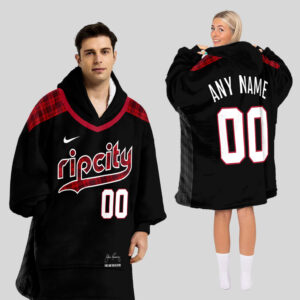 Portland Trail Blazers Blanket Hoodie Custom Name And Number