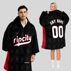 Portland Trail Blazers Blanket Hoodie Custom Name And Number
