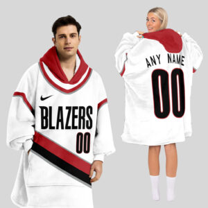 Portland Trail Blazers Blanket Hoodie Custom Name And Number