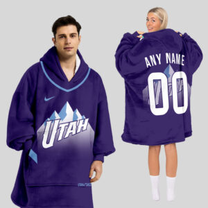Utah Jazz Blanket Hoodie Custom Name And Number