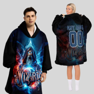 Washington Wizards Blanket Hoodie Custom Name And Number